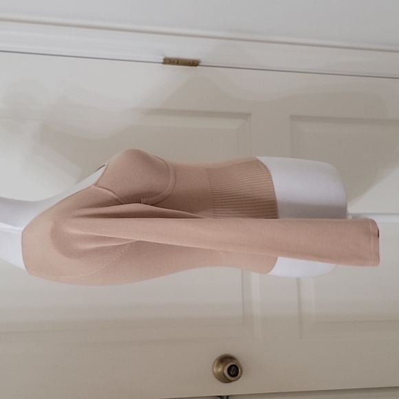 ASOS Size 0 Camel Colored Knit Ribbed Corset-ish Top, Long Sleeve Exc. Used Cond - Picture 6 of 12